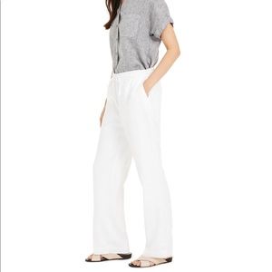 Linen Drawstring-Waist Pants